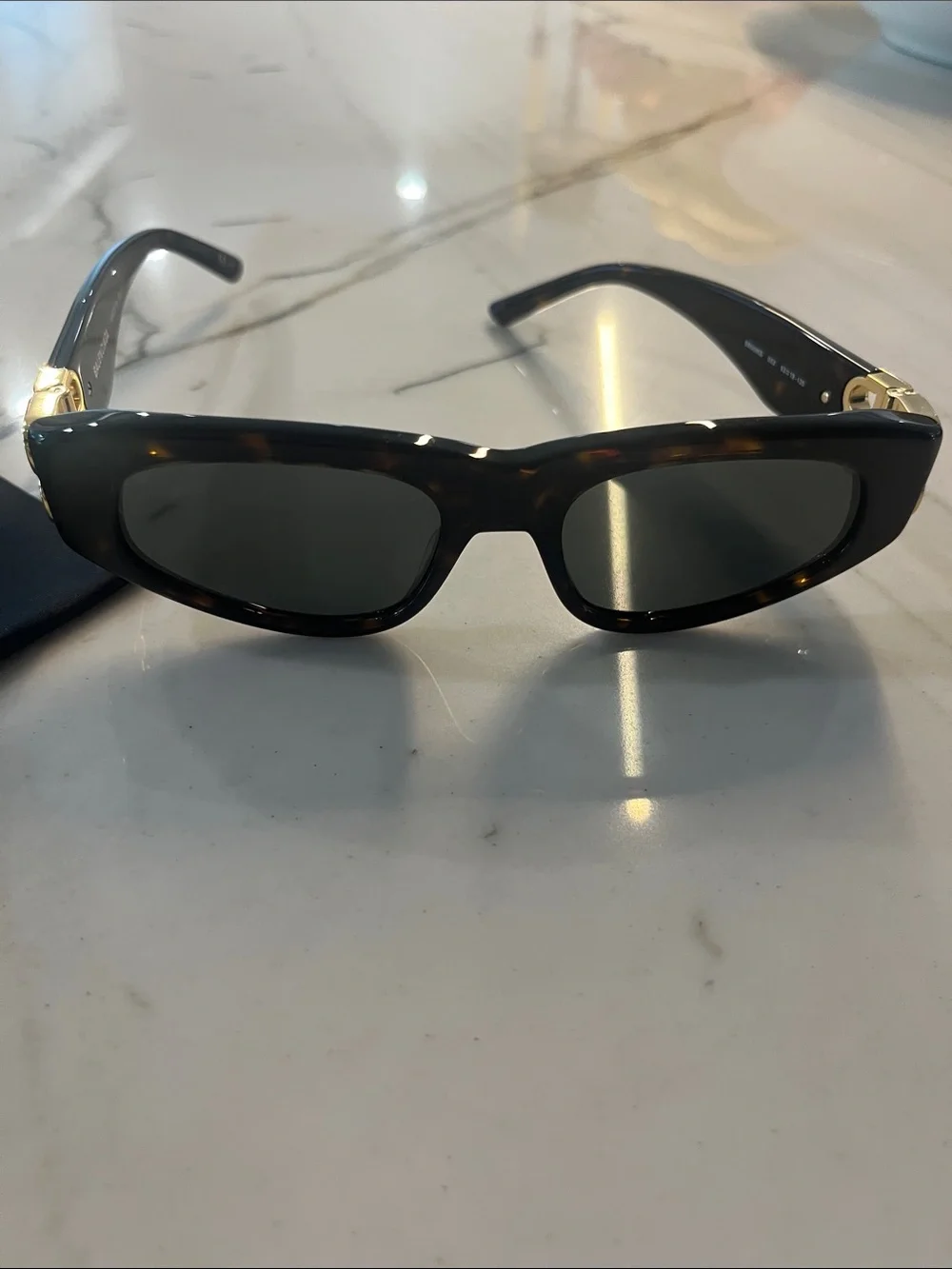 Balenciaga Black Sunglasses with Gold BB Hardware BBOO95S